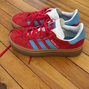 adidas Gazelle Red and Blue Sneakers
